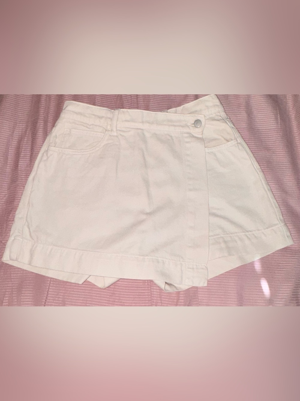 UNIQLO Cream/Beige Denim Wrap Skort